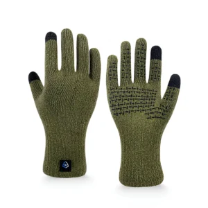 DexShell Waterproof ThermFit Merino Knit Gloves - XL, Olive Green